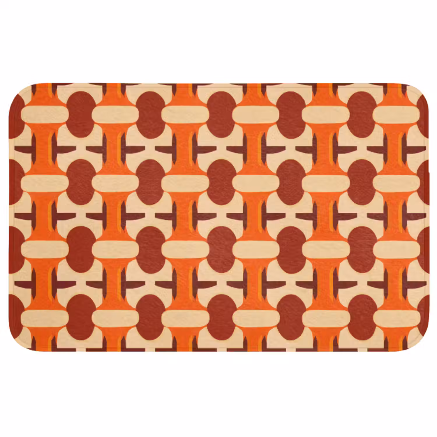 Badmat - Geometrisch - Retro - Oranje
