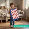 Rode lieveheersbeestjes op roze achtergrond Kinderkoffer - Blauw klein -sfeer2_NL