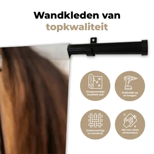 Paard - Oog - Bruin Wandkleed katoen klein -sfeer2