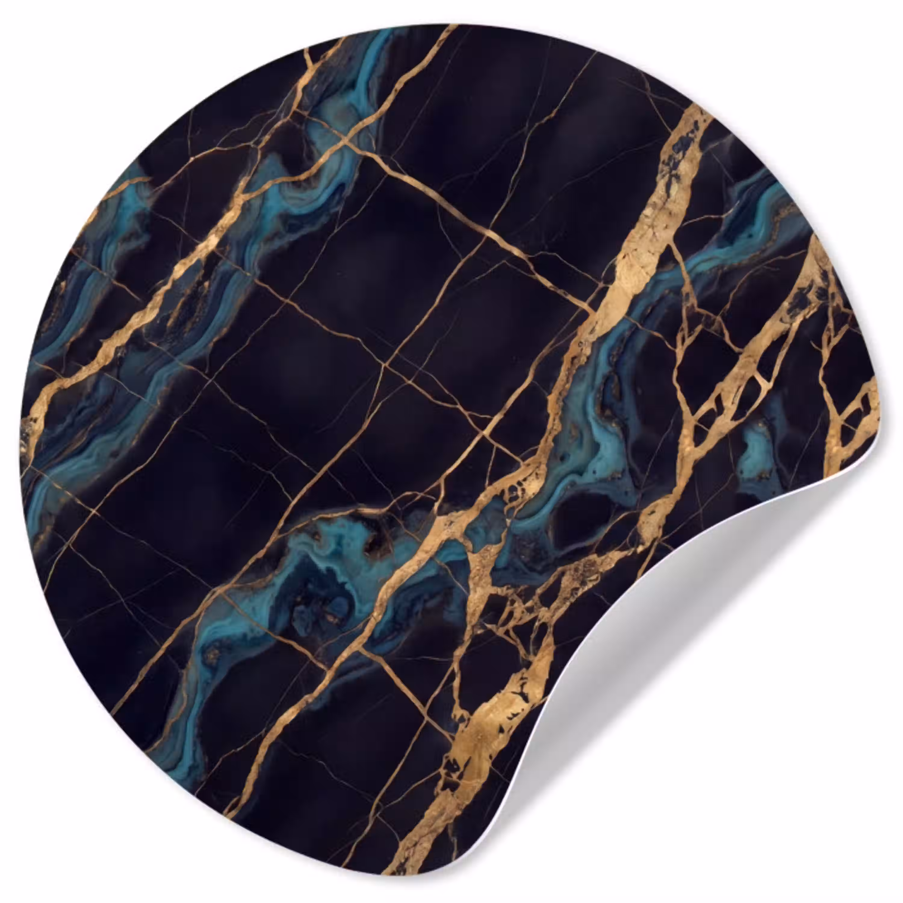 Abstract - Gouden lijnen - Kunst - Modern - Zwart Wandcirkel behangsticker klein -3d