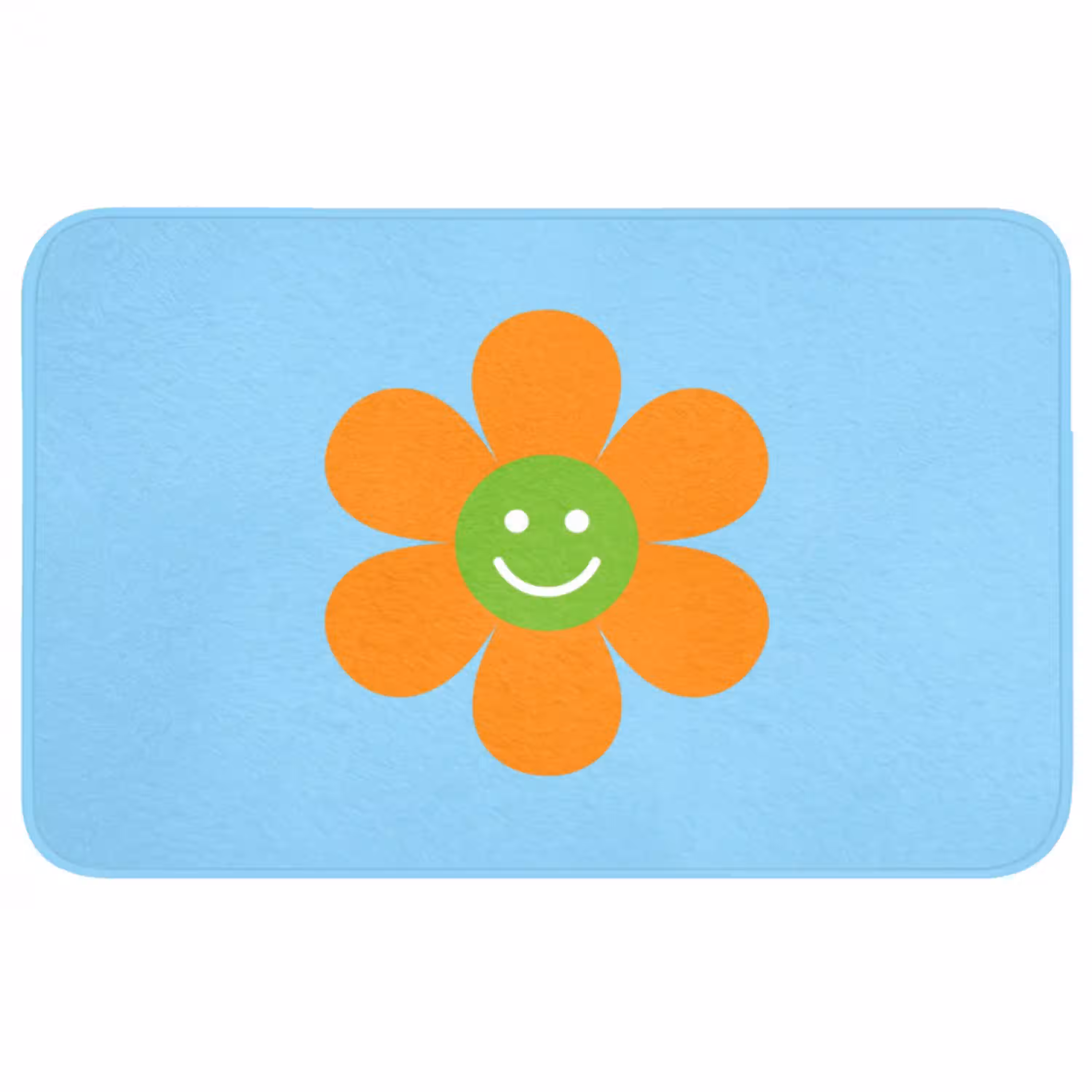 Bloem - Smiley - Kleurrijk WCmat middel -3d