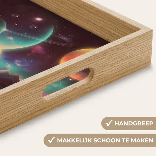 Planeten - Neon - Berglandschap - Zon Dienblad Rechthoek middel -USP_HandgreepNL