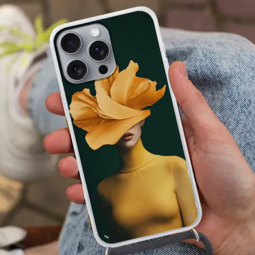 Vrouw - Hoed - Geel Hoesje iPhone 16 Pro Max met koord klein -sfeer3