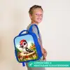 Specht op en boomstronk Kinderrugzak - Blauw middel -sfeer3_NL