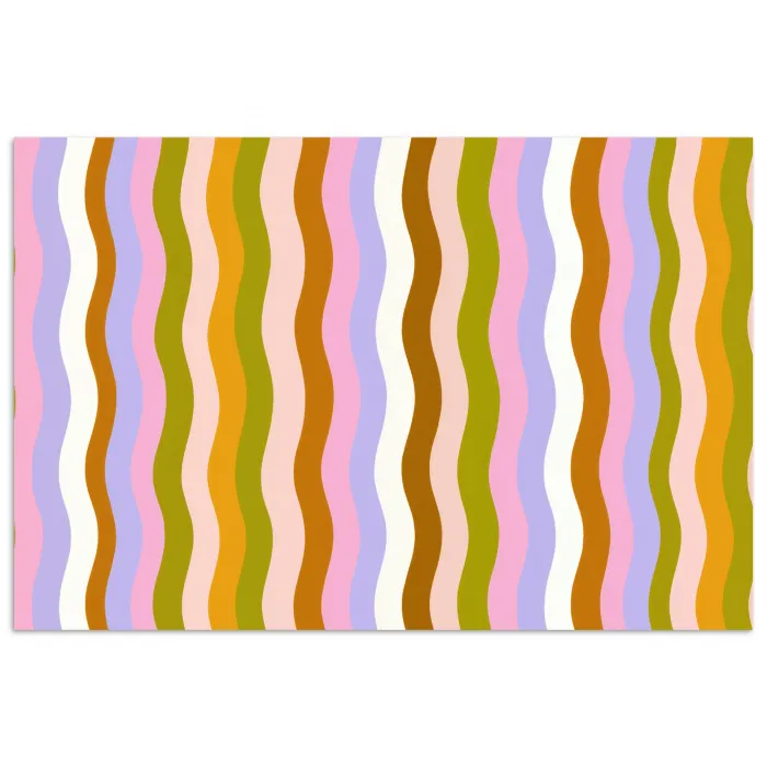 lijnen - Golven - Pastelkleuren - Patroon poster papier klein -3d