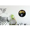 Geel - Tulpen - Vaas - Bloemen Wandcirkel aluminium klein -kinderkamer