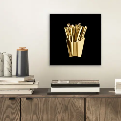 Friet - Goud - Chrome - Eten aluminium wit klein -sfeer1