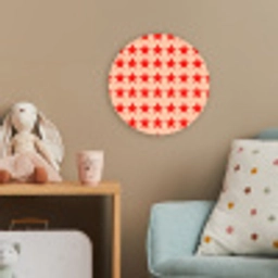 Patroon - Sterren - Rood Wandcirkel kunststof plaat 5mm dik klein 188 -tsfeer1_kind