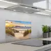 Strand - Duin - Gras - Zonsondergang - Zee keuken achterwand spatscherm klein -3d_schuin