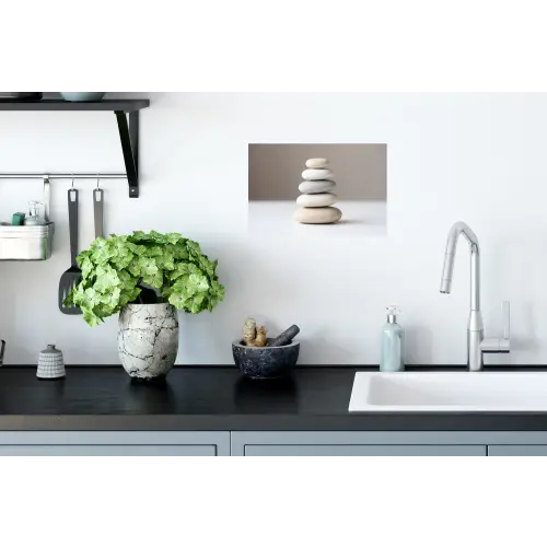 Gestapelde - Stenen - Grijs Muursticker klein -keuken