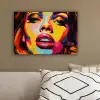 Vrouw - Gezicht - Kleurrijk canvas 2cm klein -sfeer3