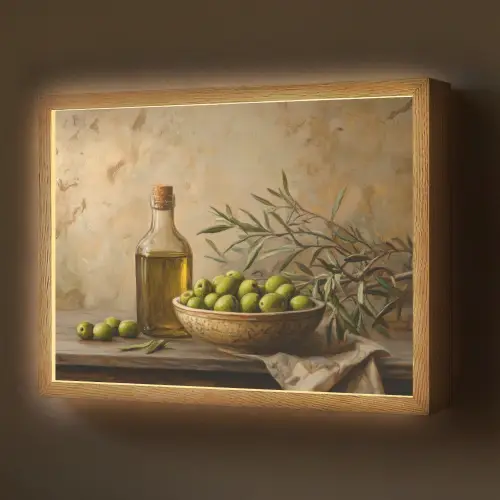 Olijven - Stilleven - Vintage Light Box met batterij (Wandlamp) middel -z3d_website