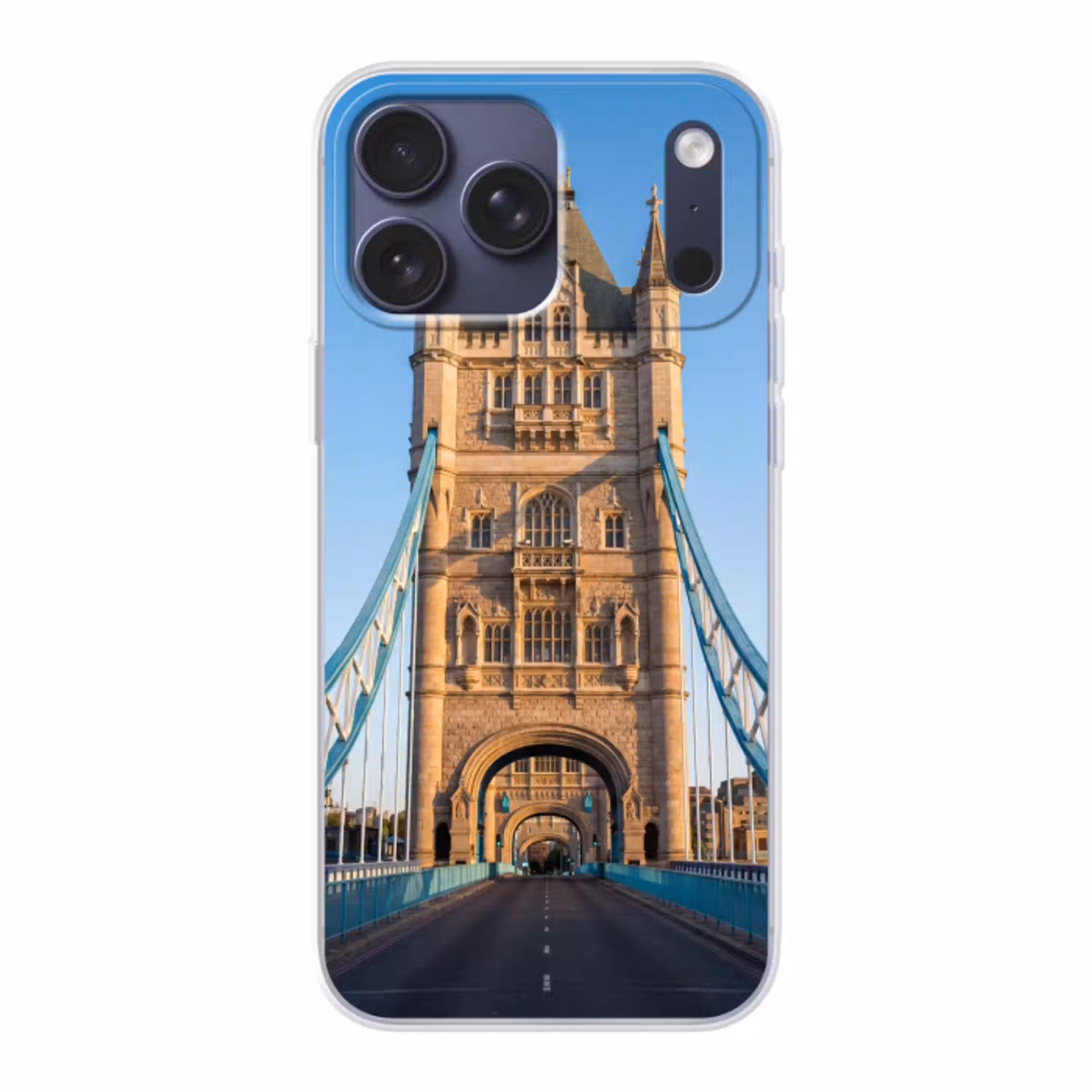 Brug - Toren - Architectuur - Klassiek - Blauw Telefoonhoesje iPhone 17 Pro Max klein -3d