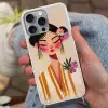 Vrouw - Bloemen - Pastel Hoesje iPhone 16 Pro Max met koord klein -sfeer3