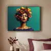 Vrouw - Hoodtooi - Tropisch - Fruit - Druiven Textielframe zwart klein -sfeer1