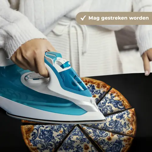 Pizza - Eten - Delftsblauw Wandkleed katoen klein -sfeer9