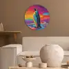 Ijsschots - Pinguïn - Abstract - Lucht Akoestische PET Vilt - Rond klein -sfeer1