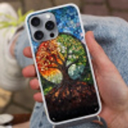 Boom - Seizoenen - Mozaïek - Bergen Hoesje iPhone 16 Pro Max met koord klein -sfeer3