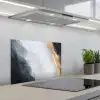 Abstract - Verf - Goud - Zwart - Marmer keuken achterwand spatscherm klein -3d_schuin
