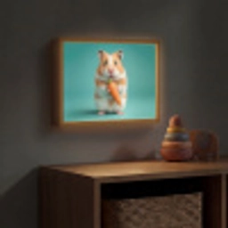 Hamster - Wortel - Blauw Light Box met batterij (Wandlamp kind) middel -sfeer5_kind