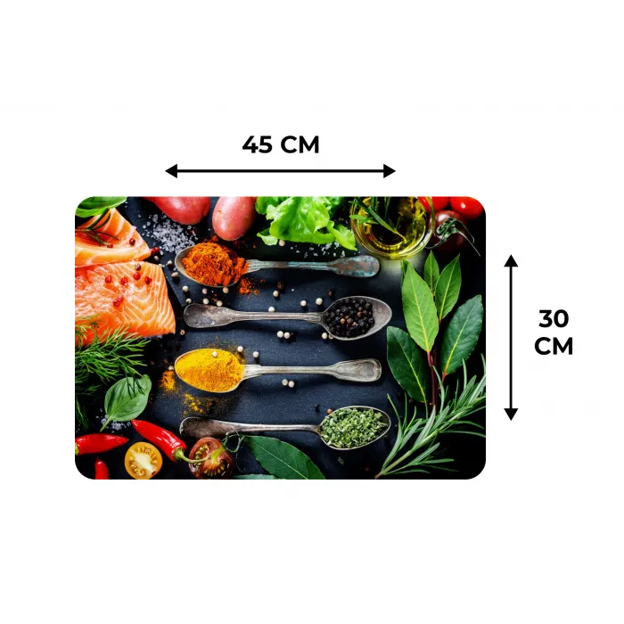 Kruiden - Lepels - Keuken - Specerijen Placemat vinyl groot -specs