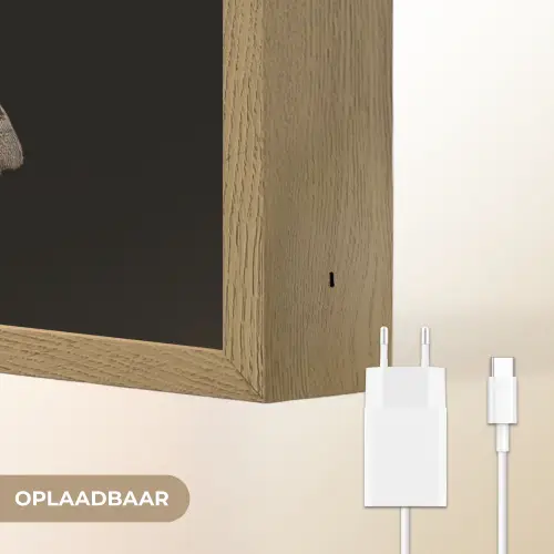 Mot - Bladachtig - Grijs Light Box met batterij (Wandlamp) middel -USP_websiteoplaadbaarNL