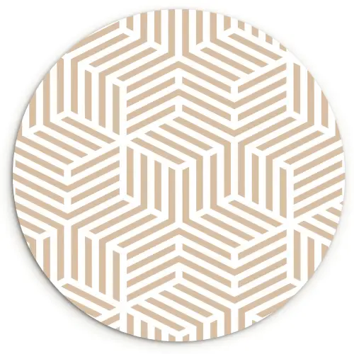 Beige - Geometrie - Patronen - Abstract Wandcirkel plexiglas klein 852 -3d