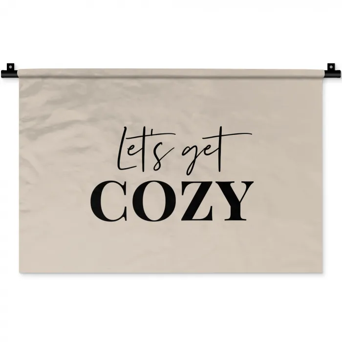 Beige - Winter - Quote - Cozy Wandkleed katoen klein -zz3d