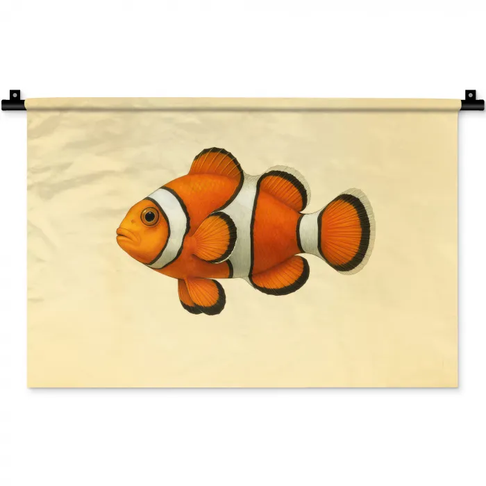 Vis - Oranje - Strepen Wandkleed katoen klein -zz3d