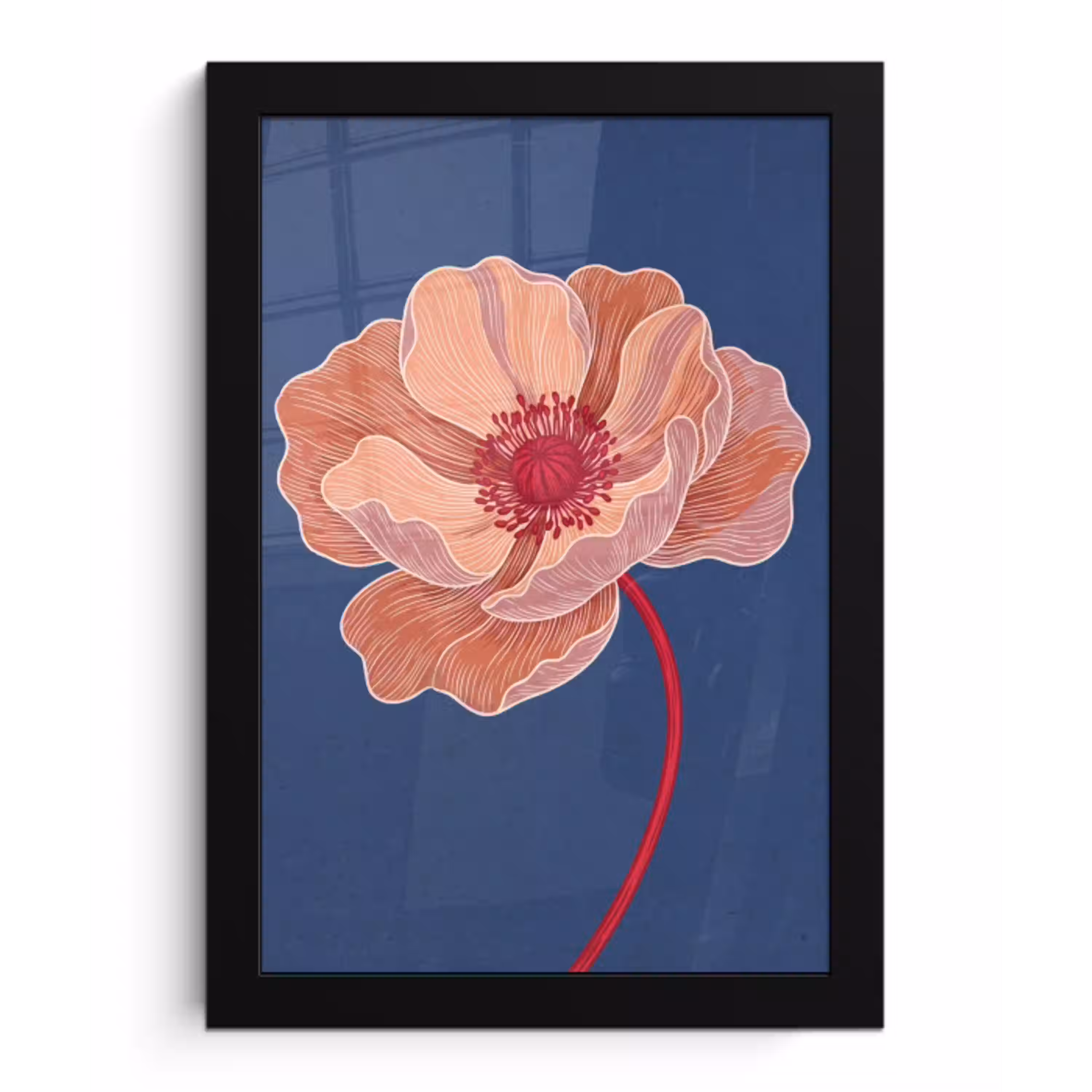 Bloemen - Modern - Abstract fotolijst zwart zonder passe partout klein -3d