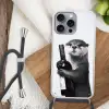 Wijnfles - Otter - Zwart Hoesje iPhone 16 Pro Max met koord klein -sfeer4