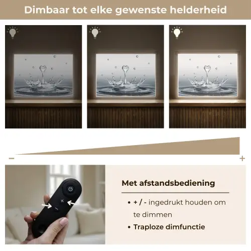 Abstract - Modern - Water - Hart Light Box met batterij (Wandlamp) middel -USP_dimbaarNL