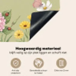 Botanisch - Bloemen - Kleurrijk Inductie beschemer met haakjes klein -ky-onderkant-nl