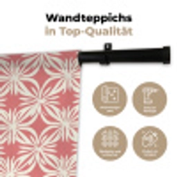Roze - Bloemenmotief - Wit - Modern Wandkleed katoen klein 269 -tsfeer2_DE