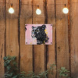 Zwart - Panter - Roze - Abstract tuinposter los doek klein -sfeer1