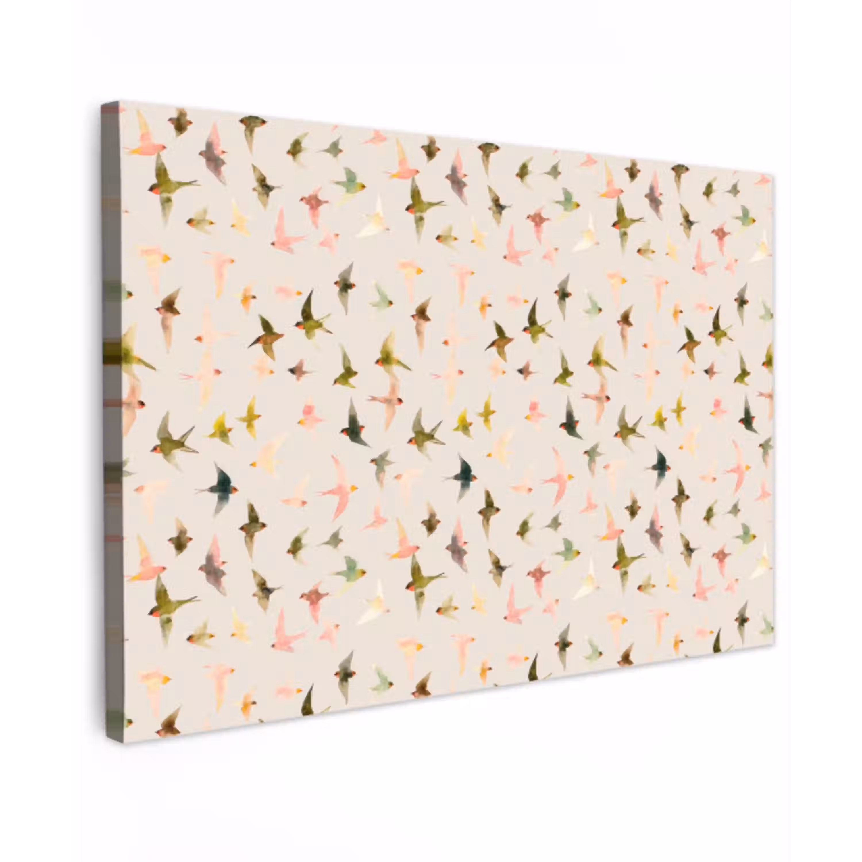 Vogels - Vliegen - Kleurrijk Tuinposter op houten frame 2 cm dik klein 845 -3d