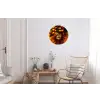 Vrouw - Citroenen - Bloesem - Geel Wandcirkel aluminium klein -woonkamer