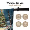 Kerst - Kerstboom - Winter - Huis - Sneeuw Wandkleed katoen klein -sfeer2