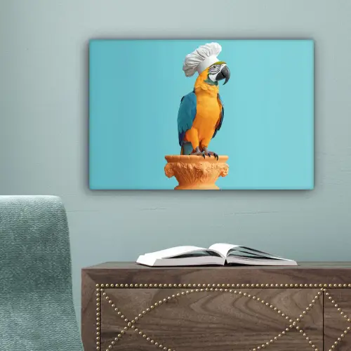 Papegaai - Koksmuts - Grappig - Vogel canvas 2cm klein -sfeer4