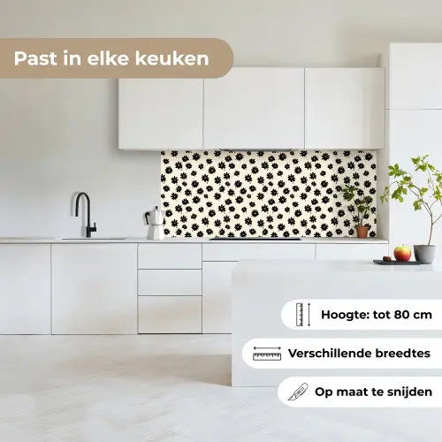 Madeliefjes - Grafisch - Zwart - Beige keuken achterwand 2 middel 871 -sfeer4_NL