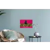 Kat - Baas - Roze - Tijgerprint Muursticker klein -plant