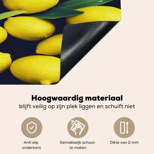 Gele - Citroenen - Druppels - Fruit Inductie beschemer met haakjes klein 777 -ky-onderkant-nl