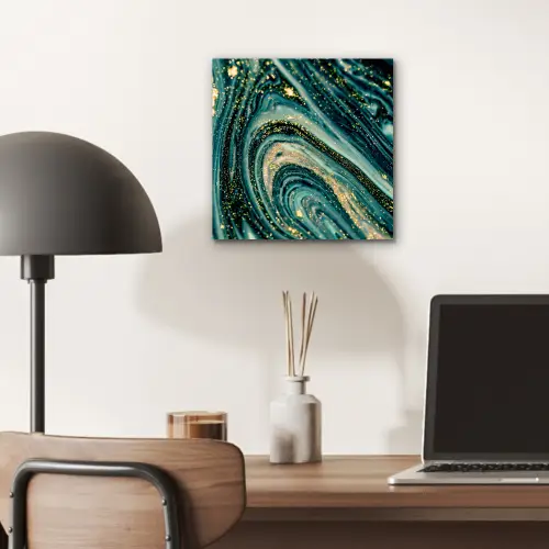 Marmerlook - Luxe - Goud - Turquoise - Glitter aluminium wit klein -sfeer5