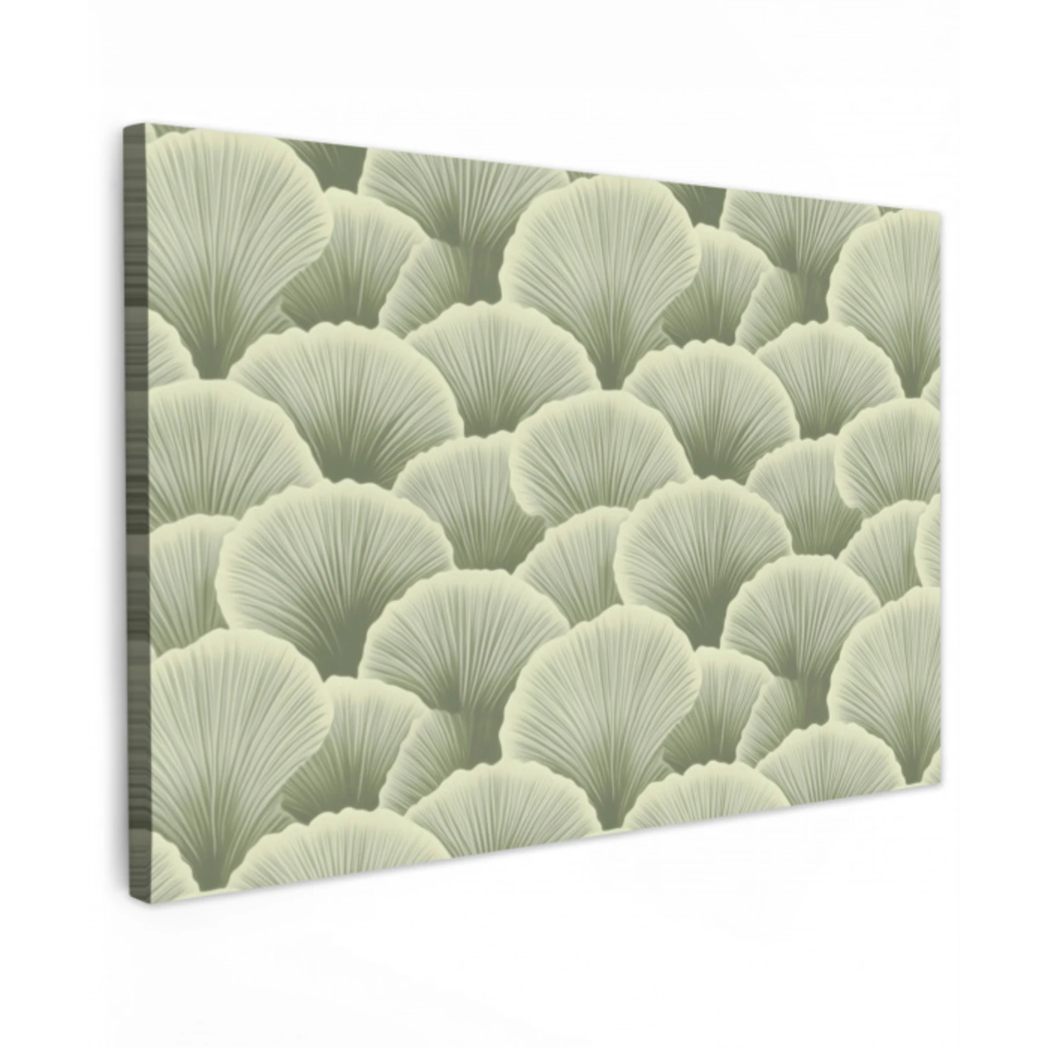 Waaier - Blad - Groen canvas 2cm klein 34 -z3d