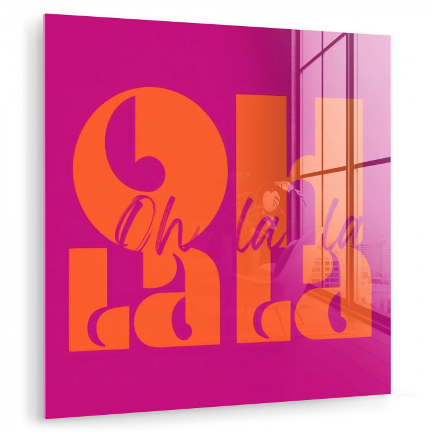 Oh la la - Roze - Oranje - Gestapelde letters plexiglas 5mm klein -zzzproduct_nieuw