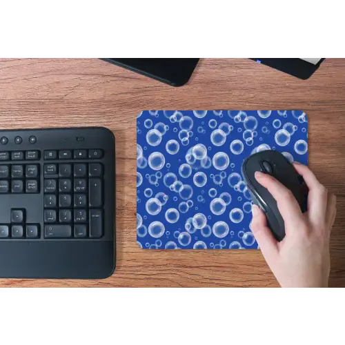 Bubbels - Patroon - Blauw muismat rubber klein -toetsenbord