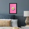 Smiley - Bloem - Roze fotolijst zwart zonder passe partout klein -sfeer3