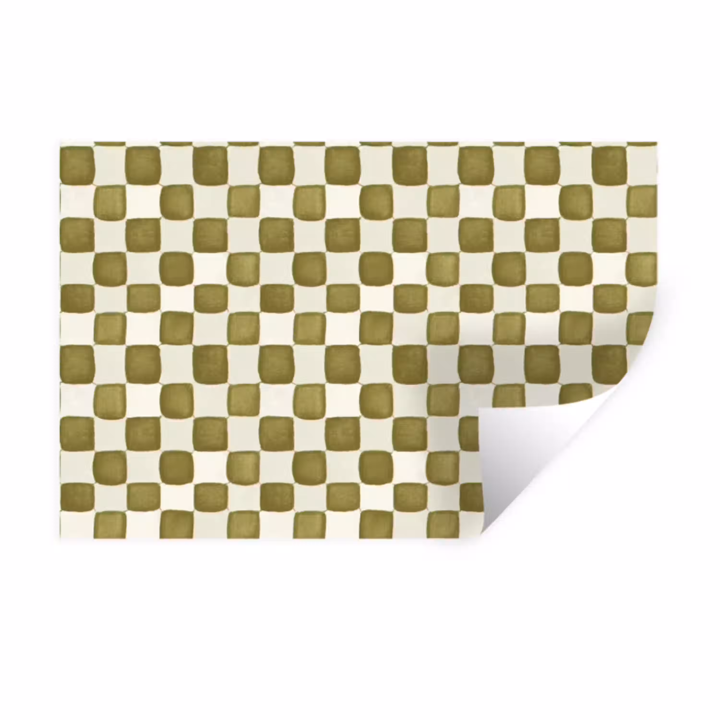 Schaak - Patroon - Groen Muursticker klein 286 -3d