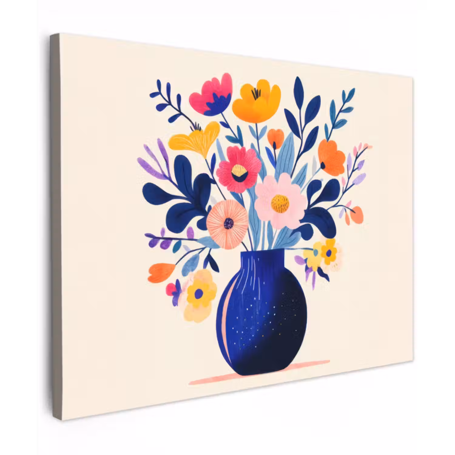 Canvas schilderij - Vaas - Bloemen - Boeket