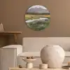 Berglandschap - Rivier - Bos Akoestische PET Vilt - Rond klein -sfeer1